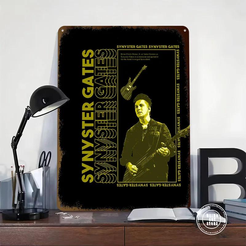 Synyster Gates Poster Retro 3D Printed Metal Signs Customized Wall Hanging Gift for Home Decor Luxury Decoration Home Tin Sign