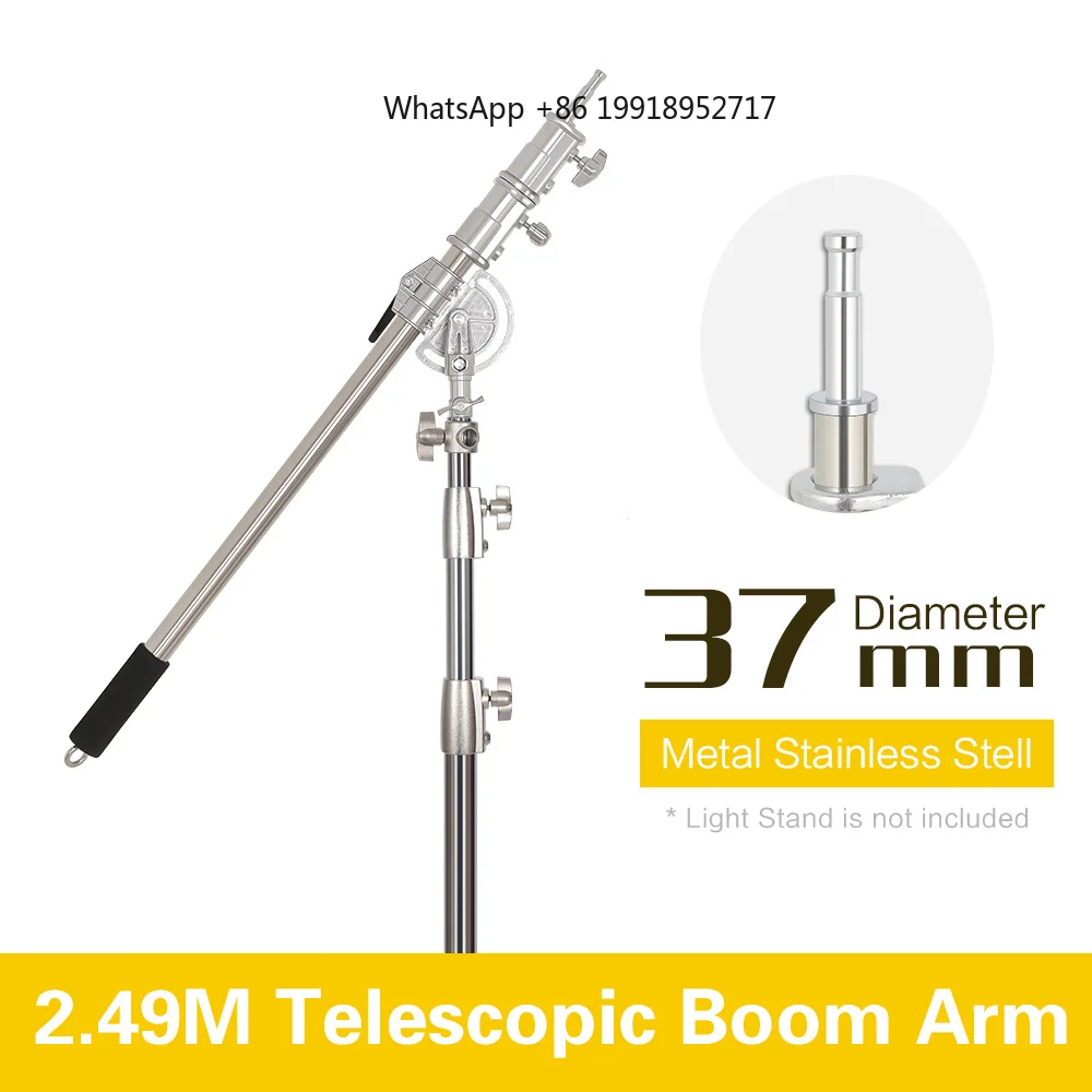 SH 106cm-249cm Stainless Steel Cross Arm Bar With Weight Bag Studio Accessories Extension Rod Studio Kit Light Stand