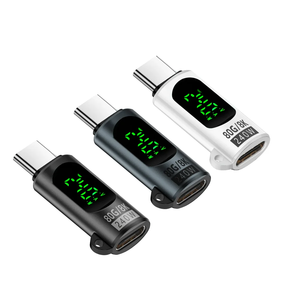 NNBILI 240W Adapter USB C typu C do USBC 4.0 OTG Adapter danych z wyświetlaczem cyfrowym do iPhone 15 16 Macbook Pro Air Samsung — 2
