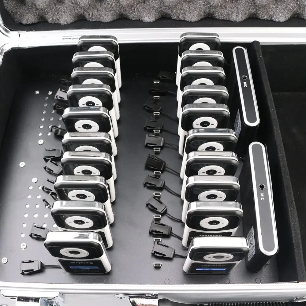 A Complete Set Of Portable Wireless Tour Guide System Equipment For Tour Guiding Simultaneous Translation Meeting Church