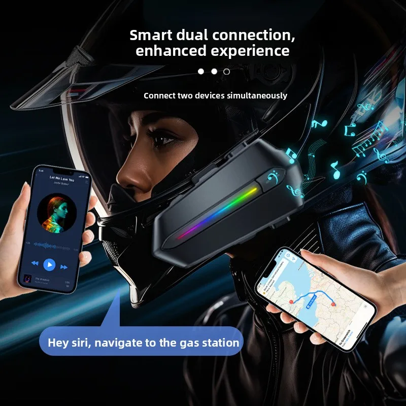 خوذة دراجة نارية سماعة رأس بخاصية البلوتوث، ذكية الكل في واحد للاستماع إلى الموسيقى، الاتصال، الوجبات الجاهزة، أصدق الجري وركوب الخيل #3