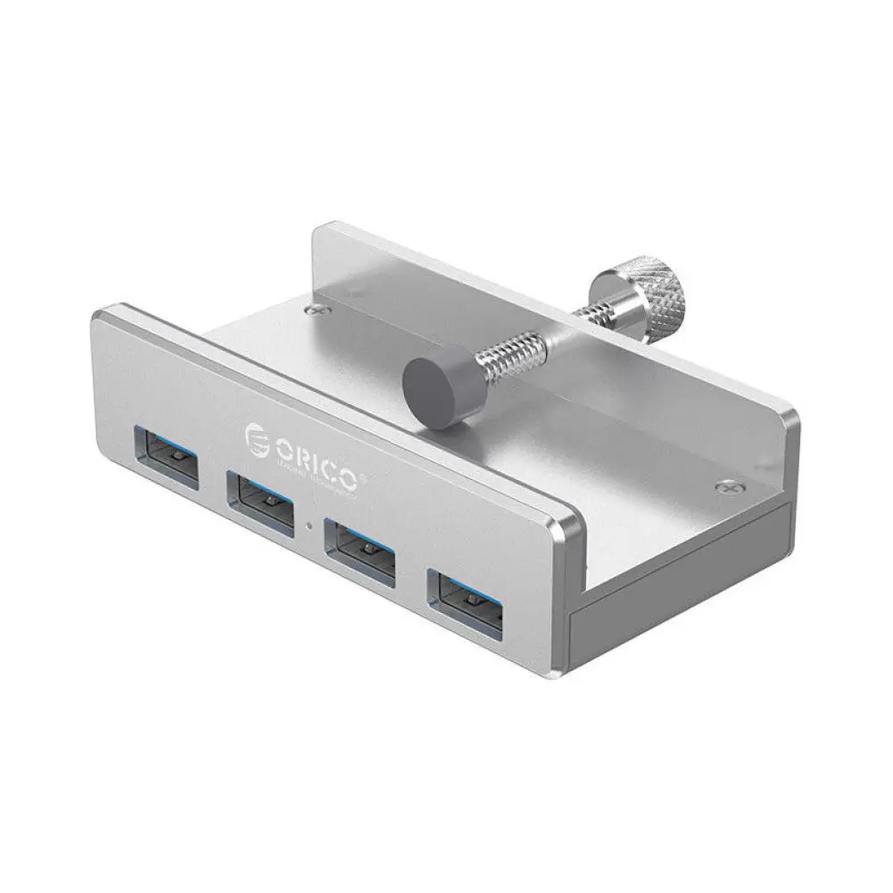 MH4PU Aluminum 4 Ports USB 3.0 Clip-type HUB For Desktop Laptop Clip Range 10-32mm With 100cm Date Cable