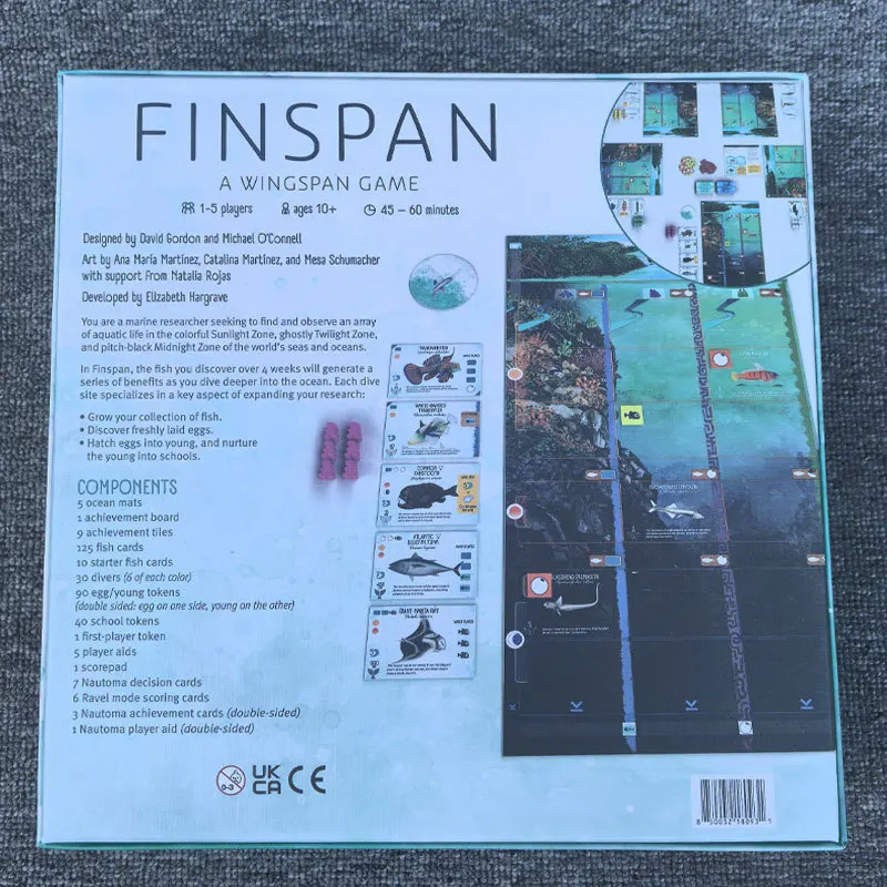 Finspan English Edition Board Game Fish Collecting Strategy Tabletop Game Relaxing Family Party Game for Adults Friends Gift