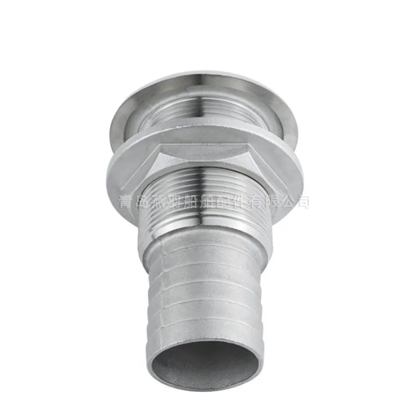 Marine extended water outlet 316 stainless steel half wire sewage outlet, pagoda drainage plug yacht hardware accessories