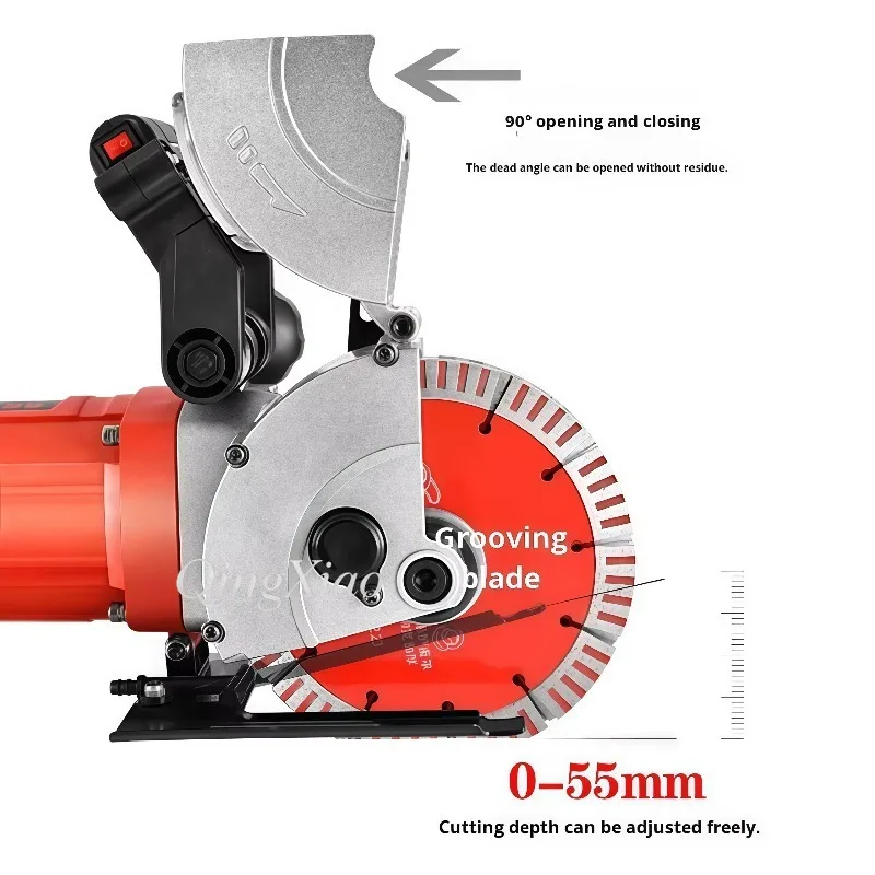 Battery Powered Heavy Duty Durable Fully Automatic Dust-Free Wall Cable Chasing Groove Cutting Machine Construction Tool