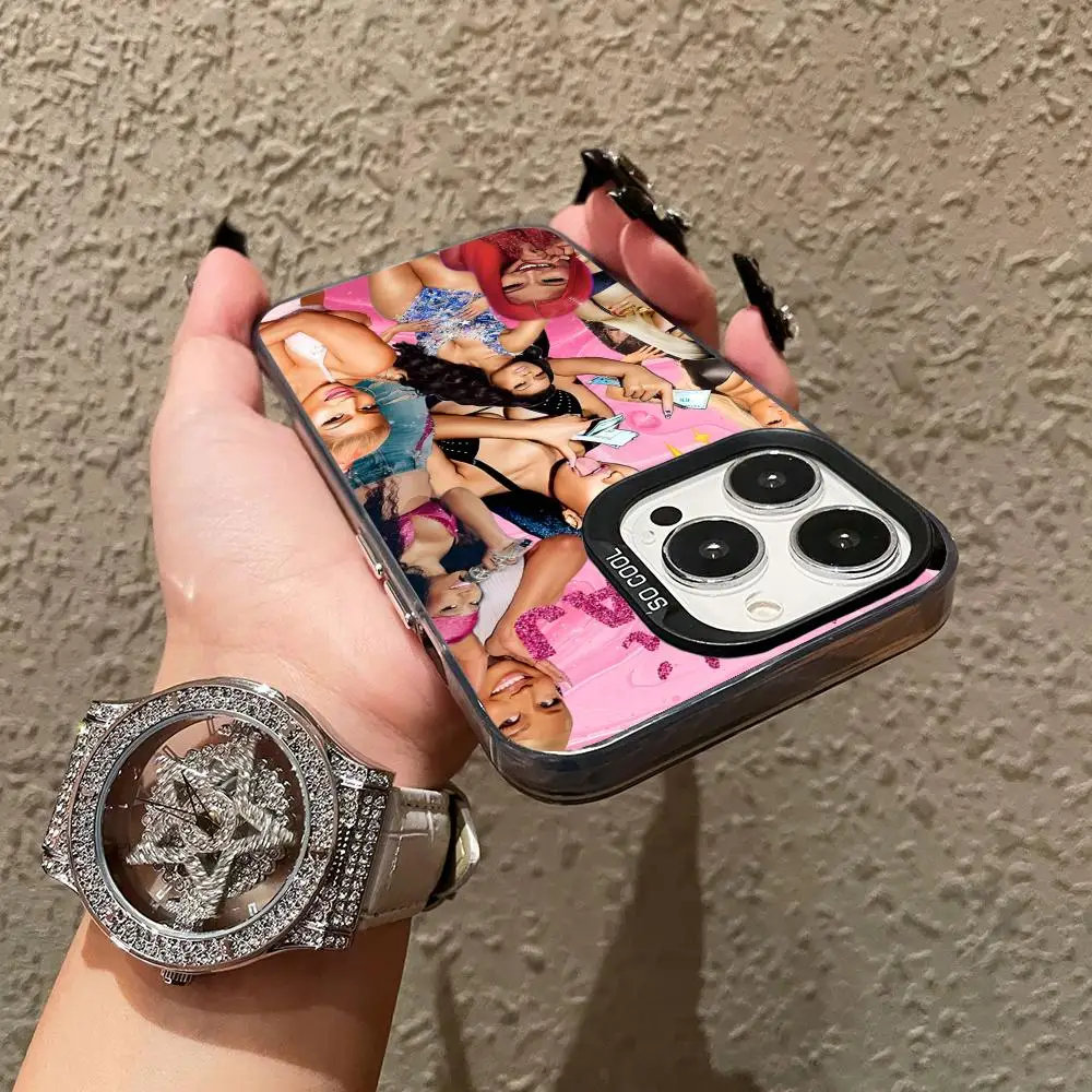 حافظة هاتف محمول Nicki Minaj لهاتف آيفون 16 15 14 13 12 11 X XR XS 8 7 Pro Max Plus غطاء هاتف ذكي مطبوع ملون شفاف