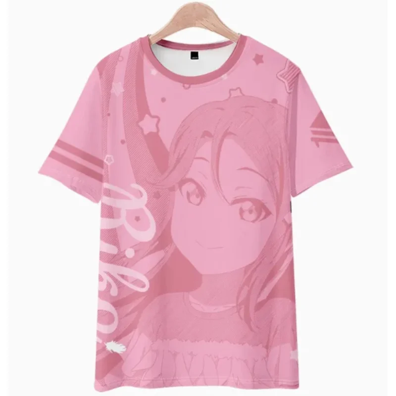 

2025 yiyi Anime LoveLive Sunshine Aqours Short Sleeve T-shirt Summer Cosplay Costume Casual Student Loose Tops