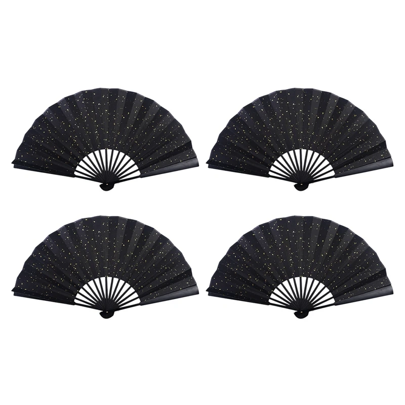 Glitter Hand Fan Folding Handheld Summer Fan Vintage Chinese Kung Fu Folding Fan For Women Men Performance