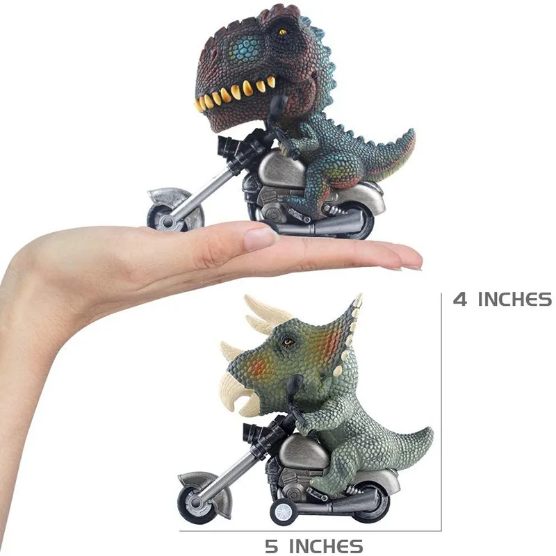 Children\'s Inertia Simulation Tyrannosaurus Rex Riding Motorcycle Model Toy Novelty Inertia Rebound Car Boys\' Birthday Gift