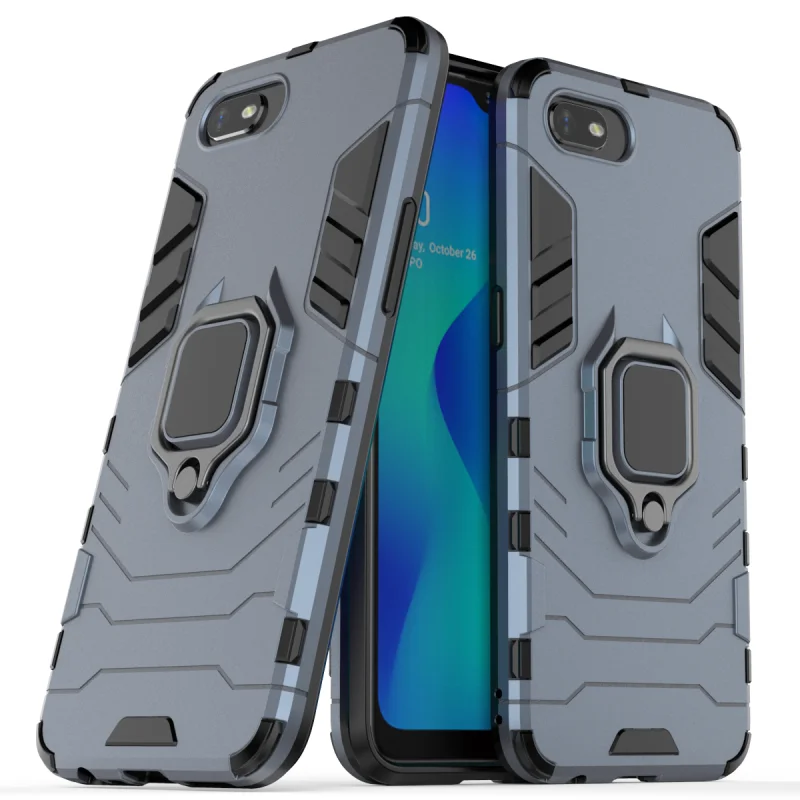 Metal Armor Phone Case For OPPO Reno 2Z 2F Realme X2 Pro A9 A5 K5 A11X XT 2 A1K 5 ACE Q 5I 6I C3 C2 3 2020 Z Rugged Stand Cover