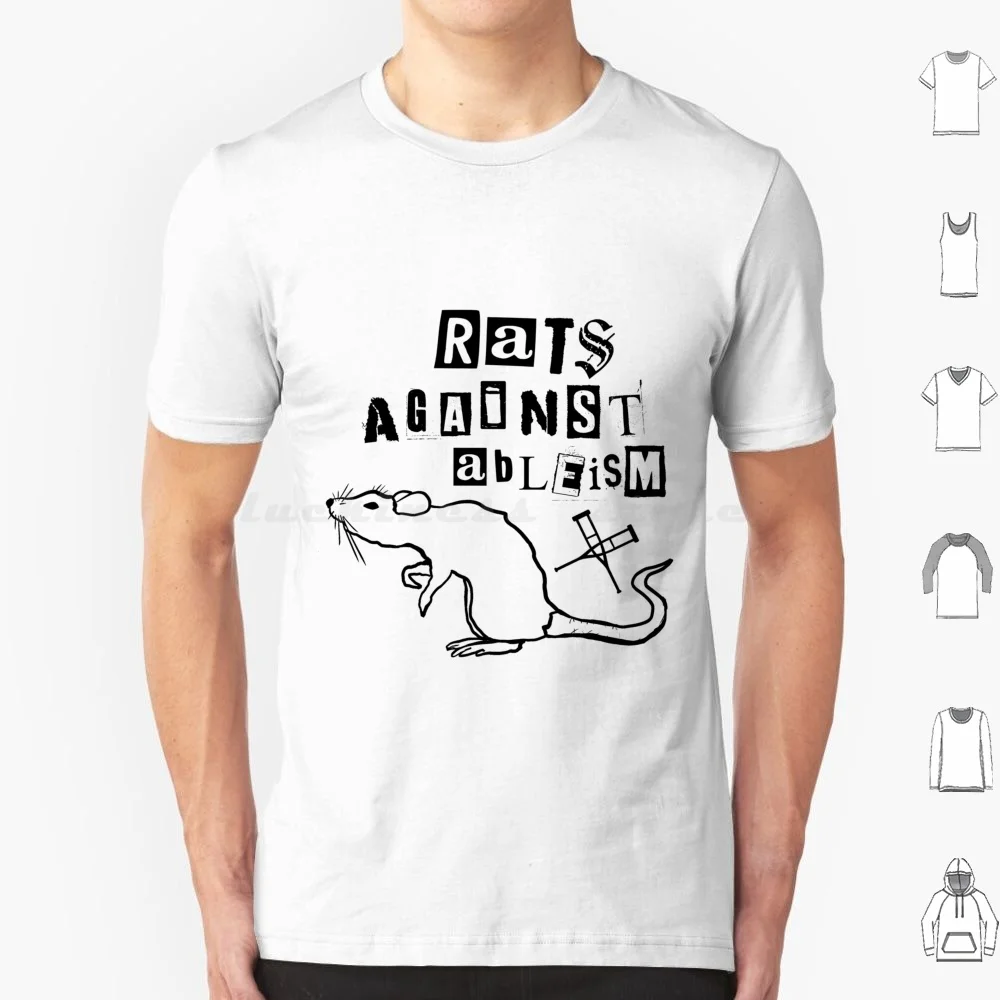 Rats Against Ableism! T Shirt Men Women Kids 6xl Ableism Disability Disabled Punk Cripplepunk Cripple Handicapped Queer Rat