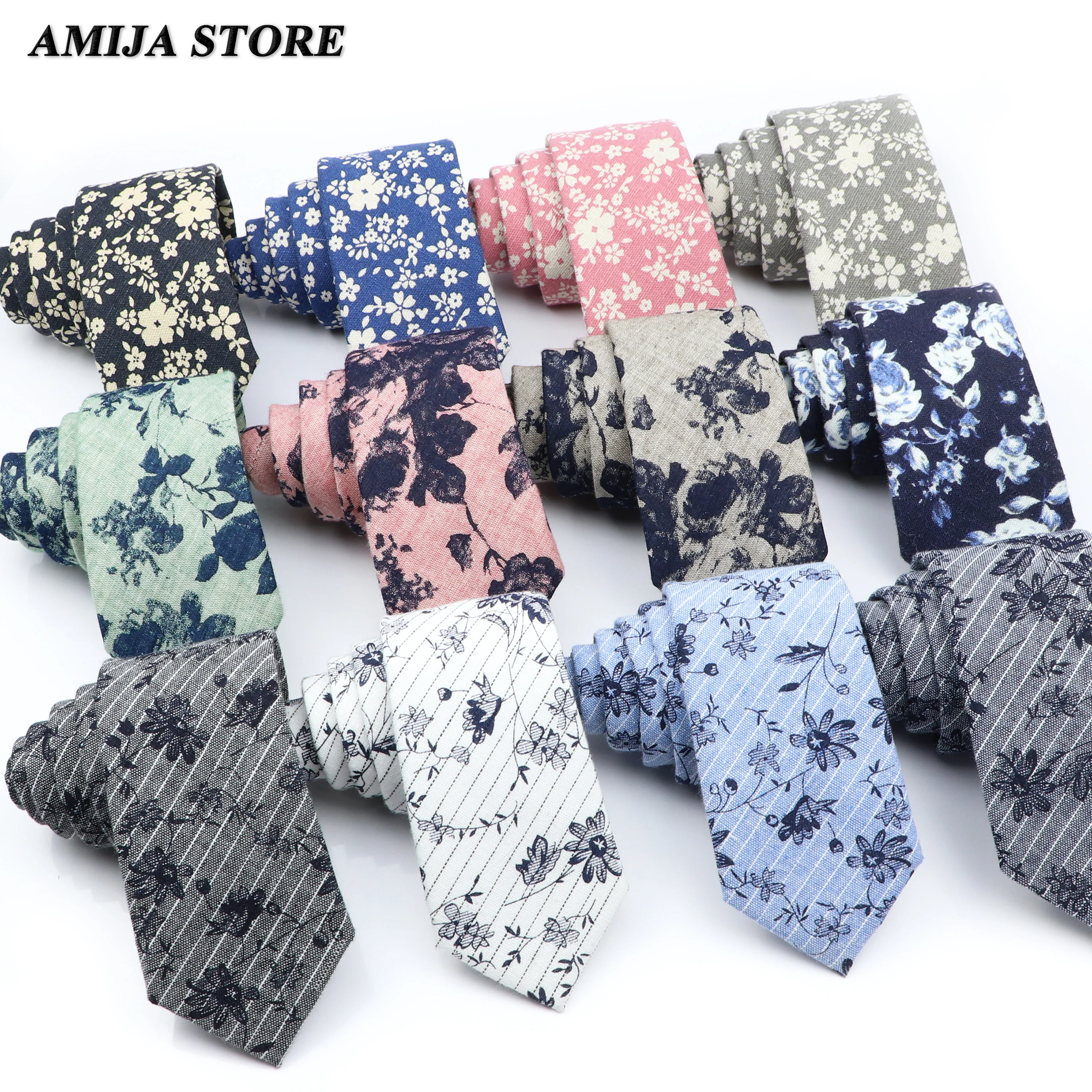 New Style Floral Striped Printed 6.5cm Neck Tie Cotton Linen Mens Wedding Party Dress Tuxedo Gift BowTie AccessoryGift Wedding