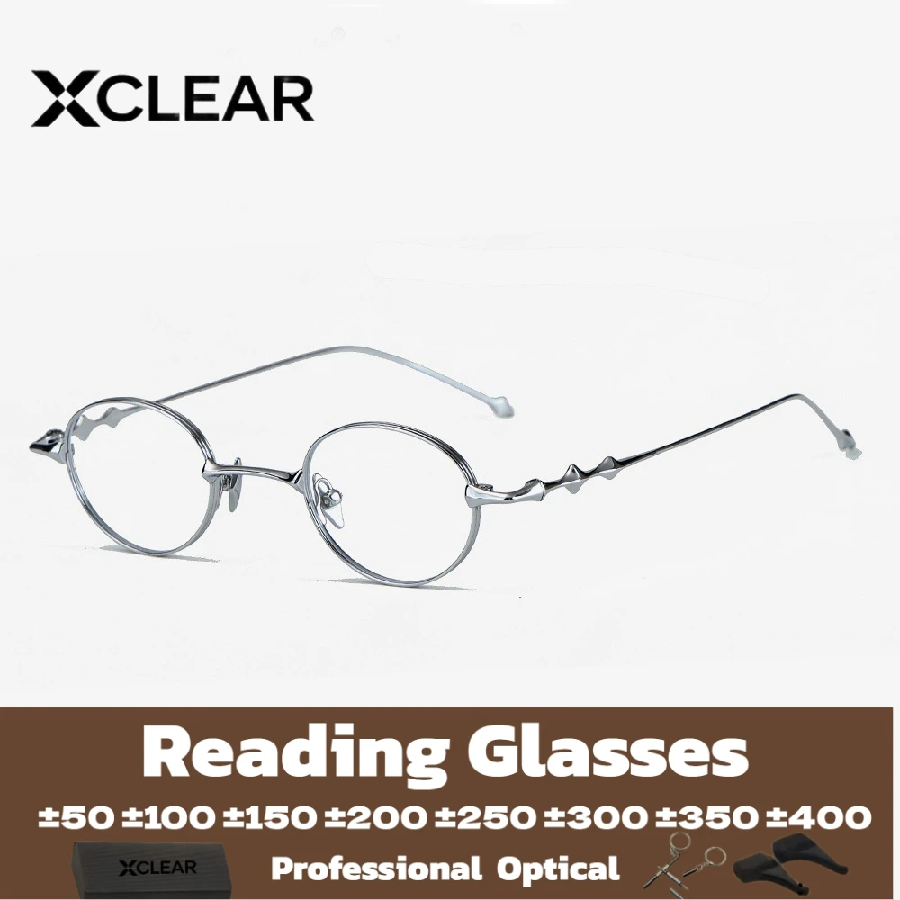 XCLEAR Oval Retro Texture Reading Glasses Fashion Currents Korea Style Anti Blue Ray Progressive Prescription Eyeglasses Classic