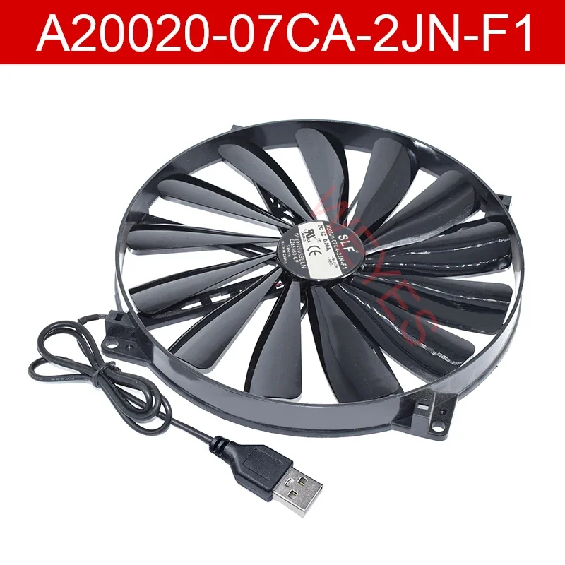 

Genuine New A20020-07CA-2JN-F1 DF2002005SELN DC5V 0.30A 20cm 200*200*20MM USB Cooling Fan