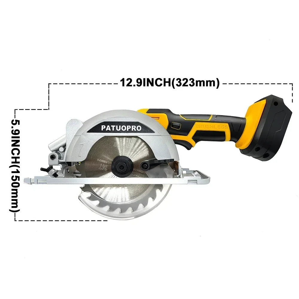 5 inch Brushless Circular Saw 125mm Adjustable Cordless Electric Woodworking Saw Power Tools For Makita 18V Battery