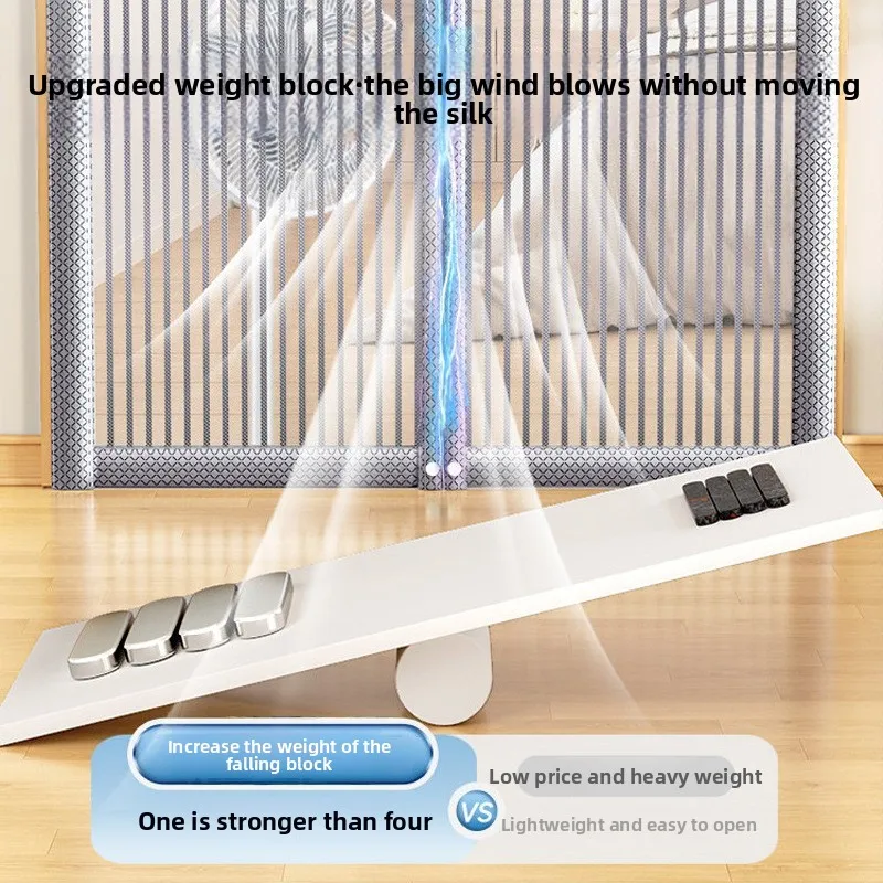 2026New model mosquito-proof door curtain with full magnetic strip, strong summer screen window  Velcro, household diamond mesh