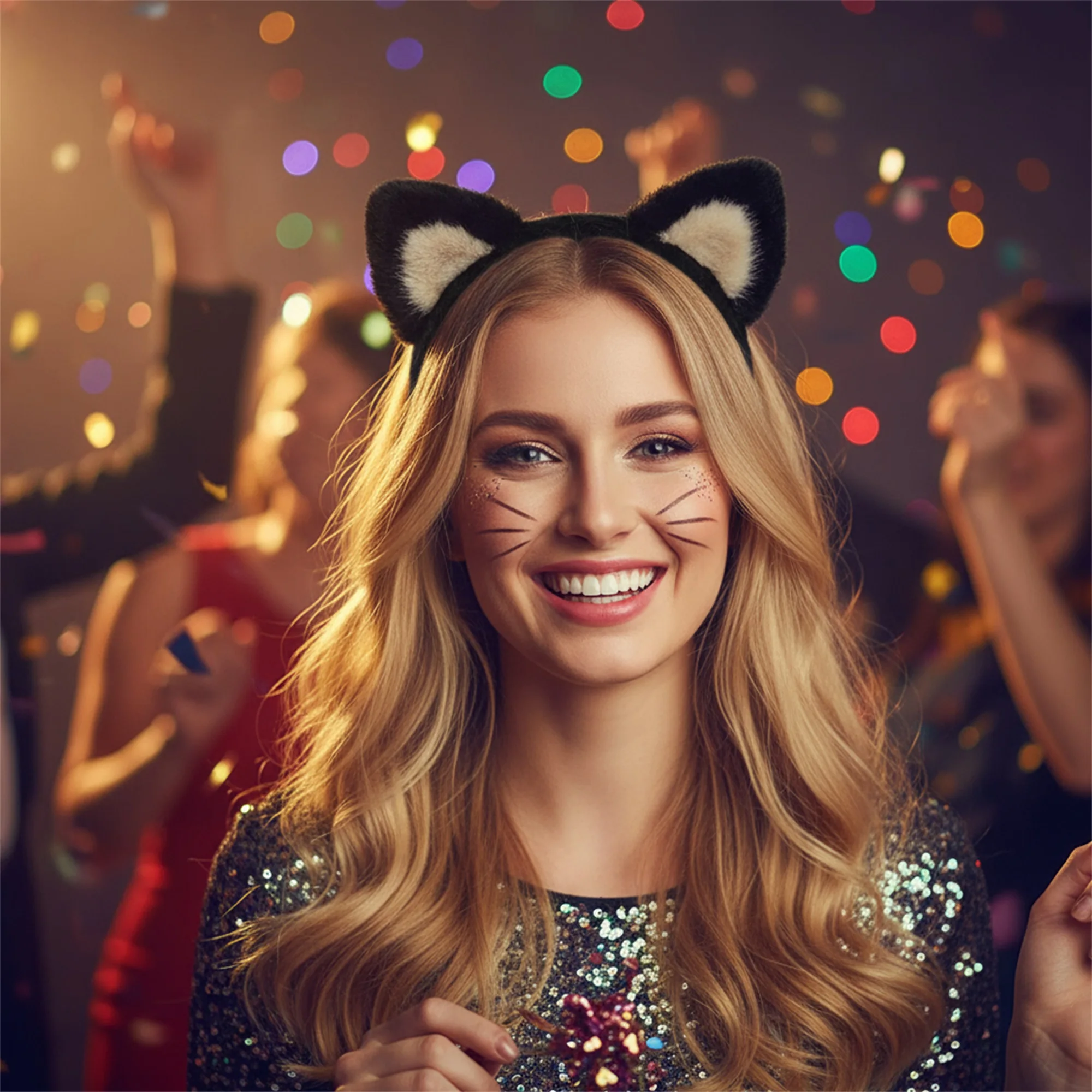 

Furry Cat Ears Headband for Women Cute Animal Hair Accessories for Dress Up Party Costume Halloween Cosplay Headpiece