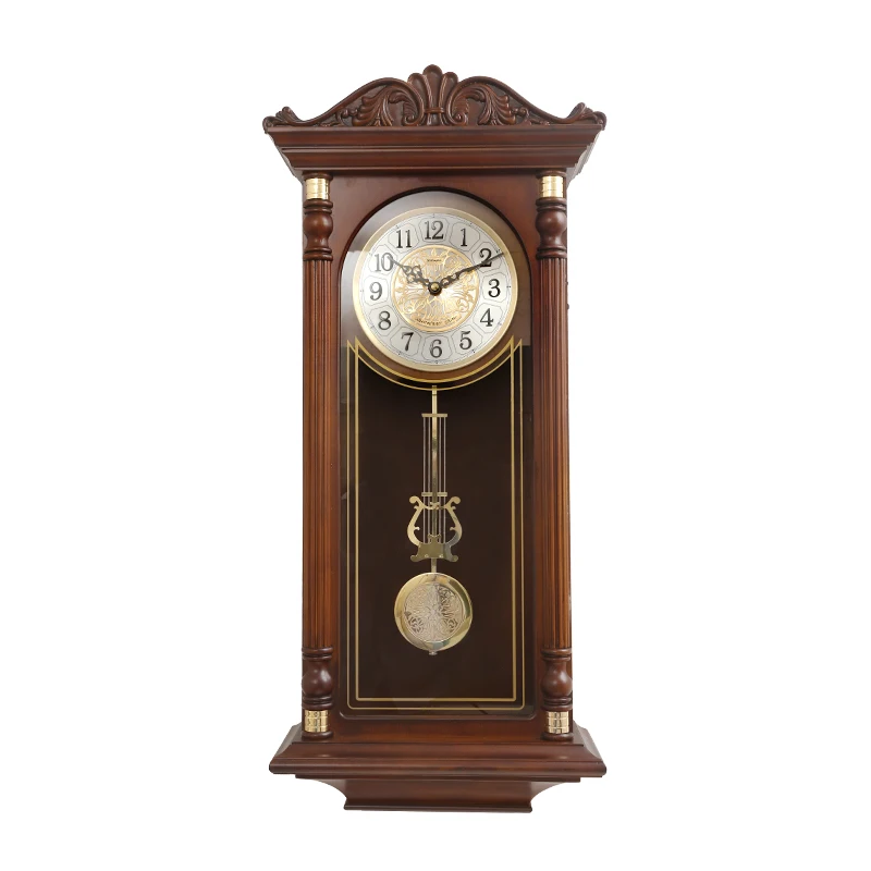 

Luxury solid wood retro timekeeping wall clock Chinese wall clock living room atmosphere wall watch Seiko movement