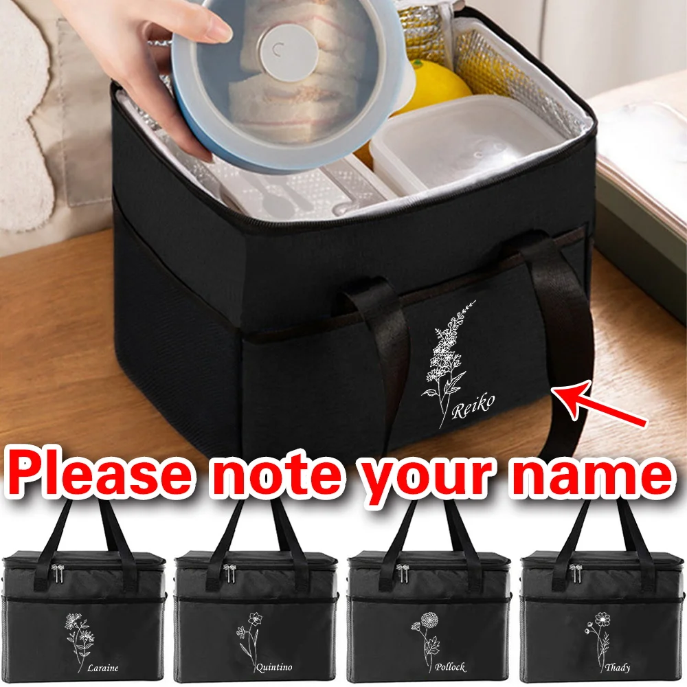 

Персонализированная толстая сумка для обеда, большая вместительная портативная изоляционная сумка, студенческая сумка для обеда для пикника на открытом воздухе