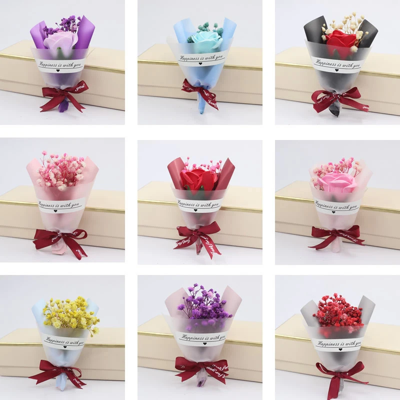 Mini Small Dried Flowers Bouquet Dry Rose Bath Body Flowers Decor Party Supplies Flower Soap Wedding Decoration Gift Best DIY