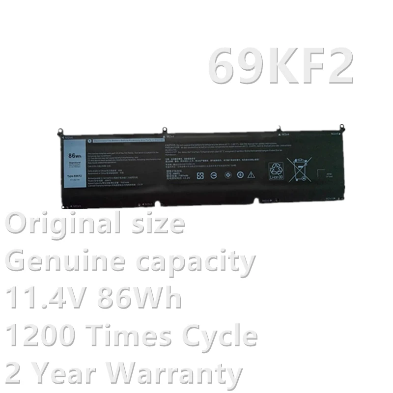 CSBD 69KF2 Battery for DELL XPS 15 9500 9510 9520 9530 Precision 5550 5560 G15 5510 5511 5520 5515 5521 G7 15 7500 P91F P87F