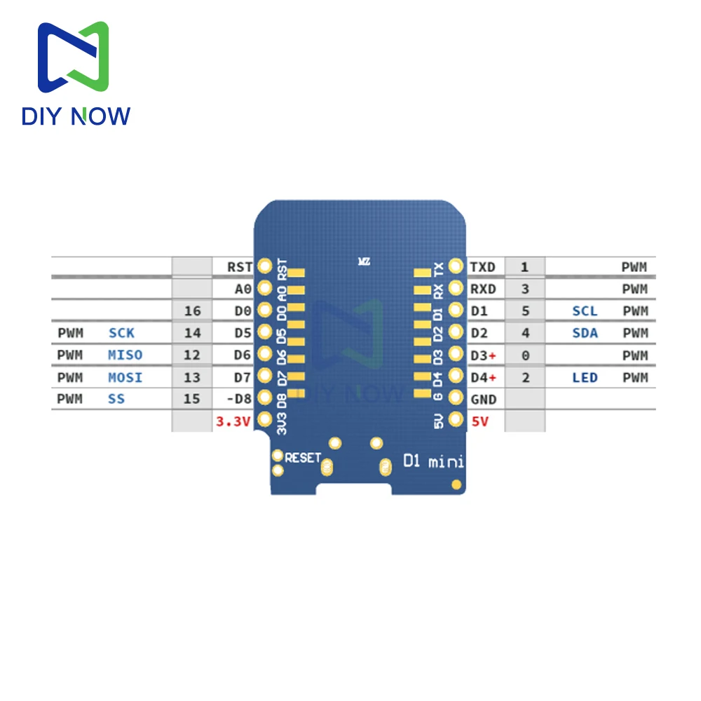 ESP8266 D1 Mini WIFI Development Board ESP-12F CH340G Usb Type c Wemos D1 Mini Nodemcu Lua Iot Board 3.3V Met Pins