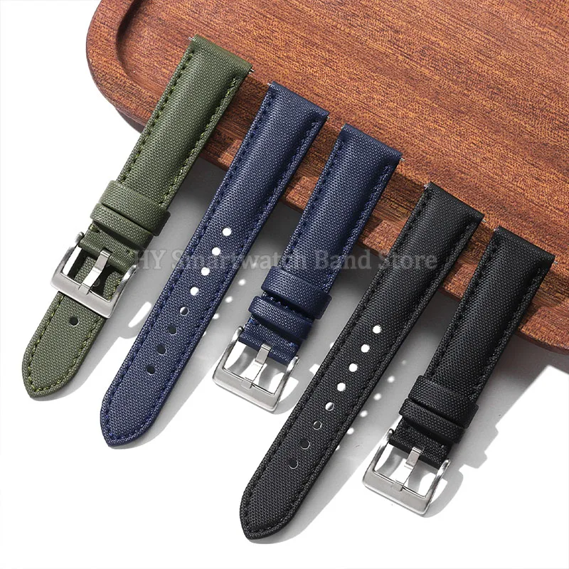 20 مللي متر 22 مللي متر Sailcloth حزام ساعة نيلون ل Seiko لهواوي GT4/3/2 الإفراج السريع سوار مقاوم للماء للطي مشبك المعصم الفرقة