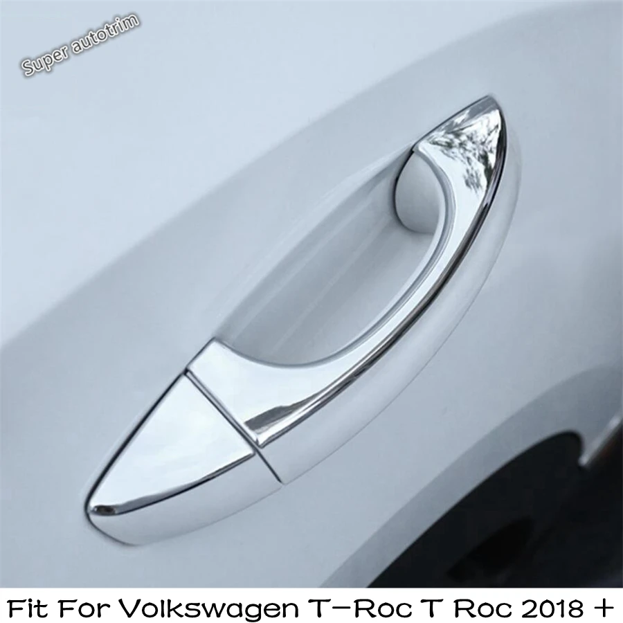 

Car Outside Door Handle Decoration Cover Trim 8 Pcs For Volkswagen T-Roc T Roc 2018 - 2025 Chrome Exterior Refit Kit Accessories