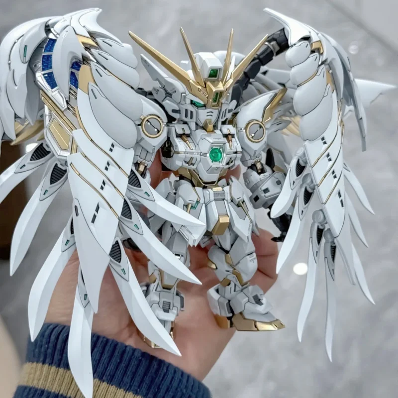 재고 있음 Mgsd 백설공주 에이 엔젤 윙즈 제로 모델 키트 로봇 조립 장난감 특징 클레이트 색상 구성 데칼 포함 박스 포장