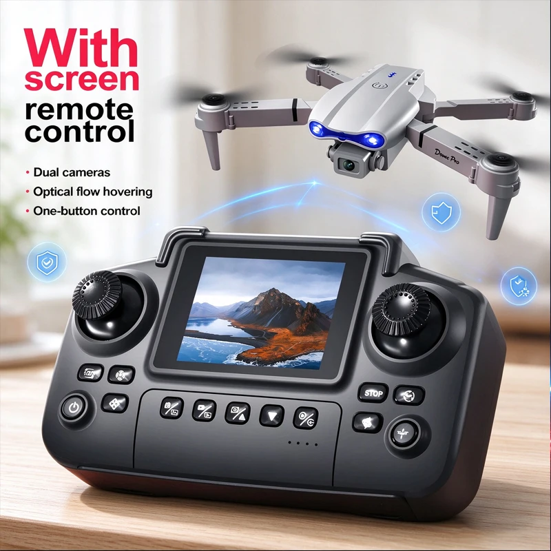E88 Screen Control Professional HD Dual Camera 8K RC Drone Wide Angle Camera Foldable Helicopter Quadcopter Aircraft Kids Gifts
