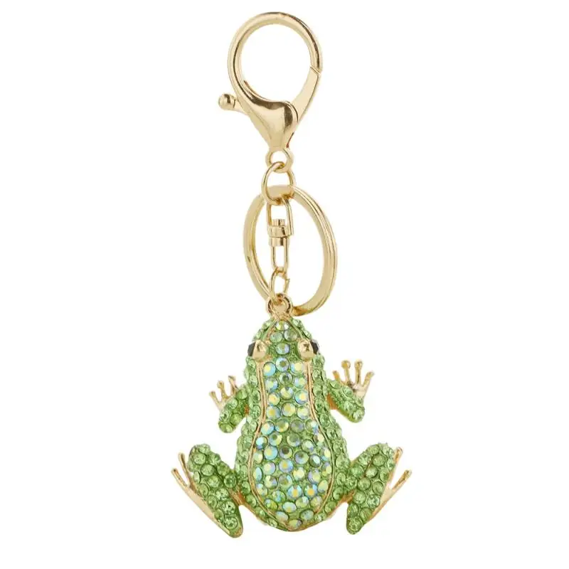 1 Stück Unisex 5-Farben-Strass-Tier-Schlüsselanhänger, Niedlicher Kronen-Frosch-Schlüsselanhänger für Frauen, Modische Geschenke – Detail 14