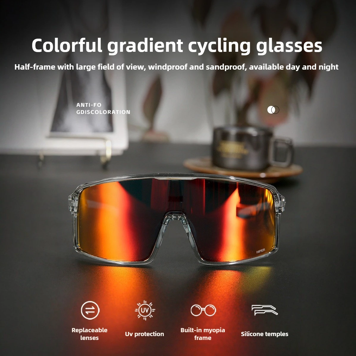 

Очки для альпинизма, меняющие цвет, поляризационные легкие мужские и женские ветрозащитные песочные очки для бега, шоссейного велосипеда, красочные велосипедные очки