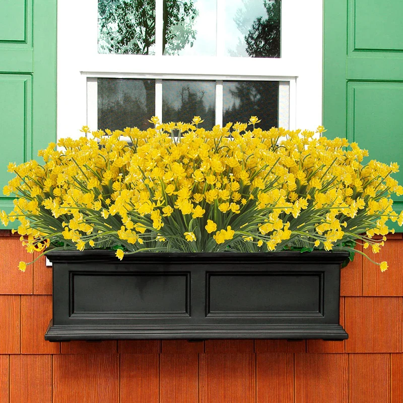 

1/8/10pcs Artificial Flower Home Decor Plastic Flowers Artificial Room Decoration Outdoor Garden Yellow Camellia Fake Flowers