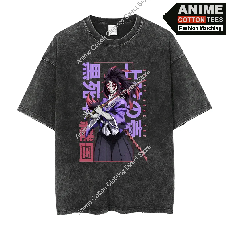 

Kokushibou T Shirt Japanese Anime Demon Slayer Print T-shirt y2k Harajuku Hip Hop Street Unisex Oversized Loose Tees Cotton