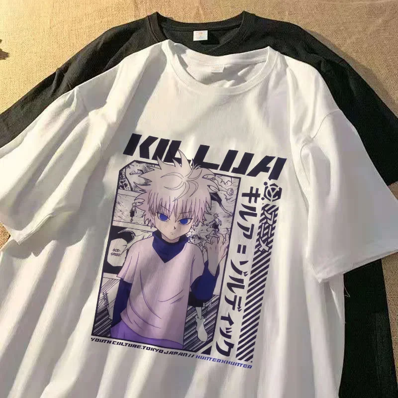 Men Women T-shirt Tops X Kawaii Hunter Tshirt Killua T-shirt Crew Neck Fitted Soft Anime Oversized T Shirt Manga Tee Clothes