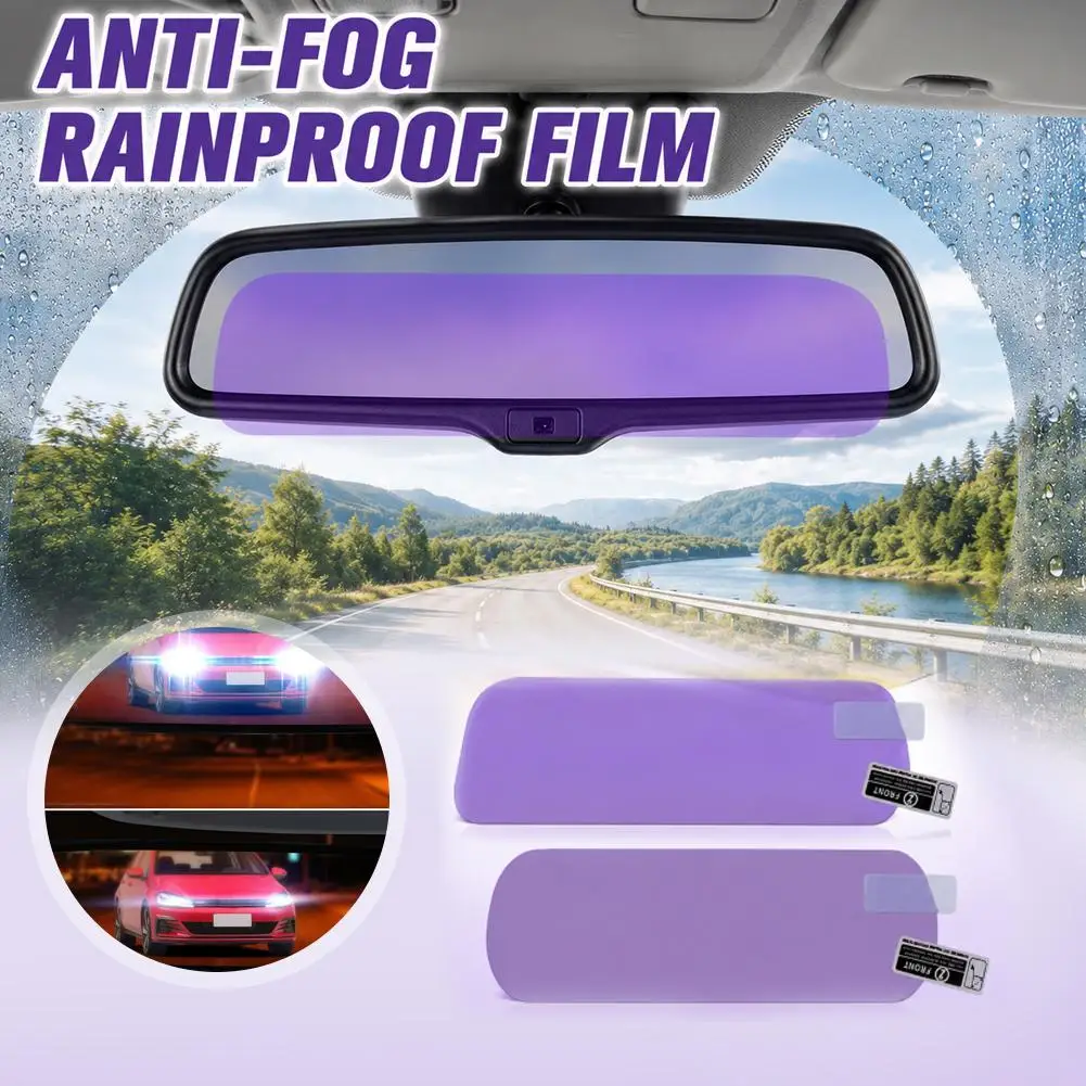 Car Rearview Mirror Anti Glare Film, Night Reversing Glare Protection Sticker, Safe Driving Protection Film Accessories