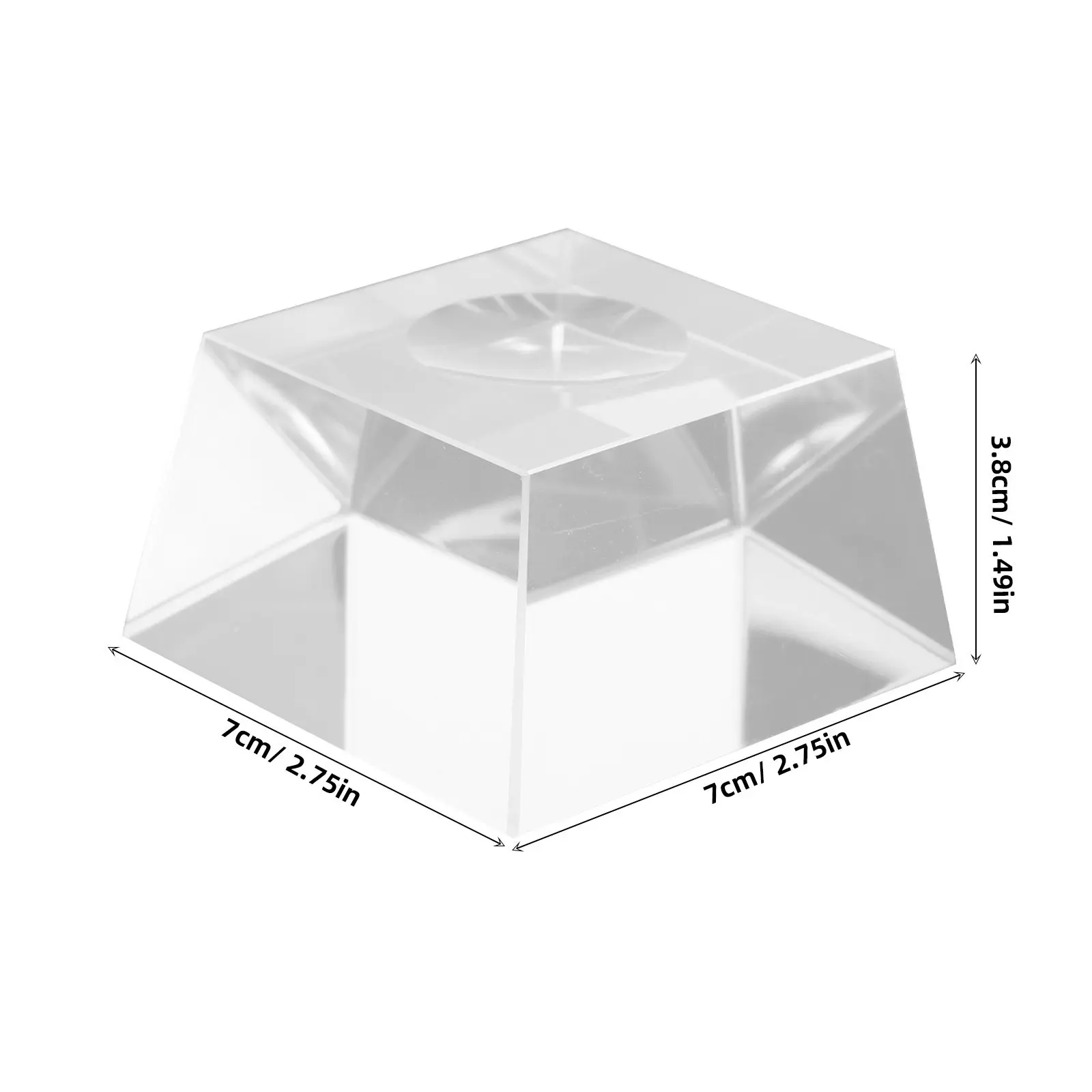 Crystal-Ball Base Trapezoid Shaped Transparent Desktop Stand Decorative Crystal Ornament Home Decor Displaying Stand Pedestal