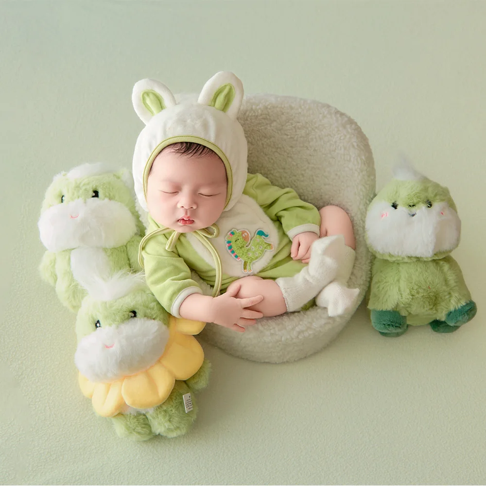 Spring Horse Themed Newborn Photography Props Baby Horse Style Photo Costume Plush Decor Props Pony Doll for Professional Studio