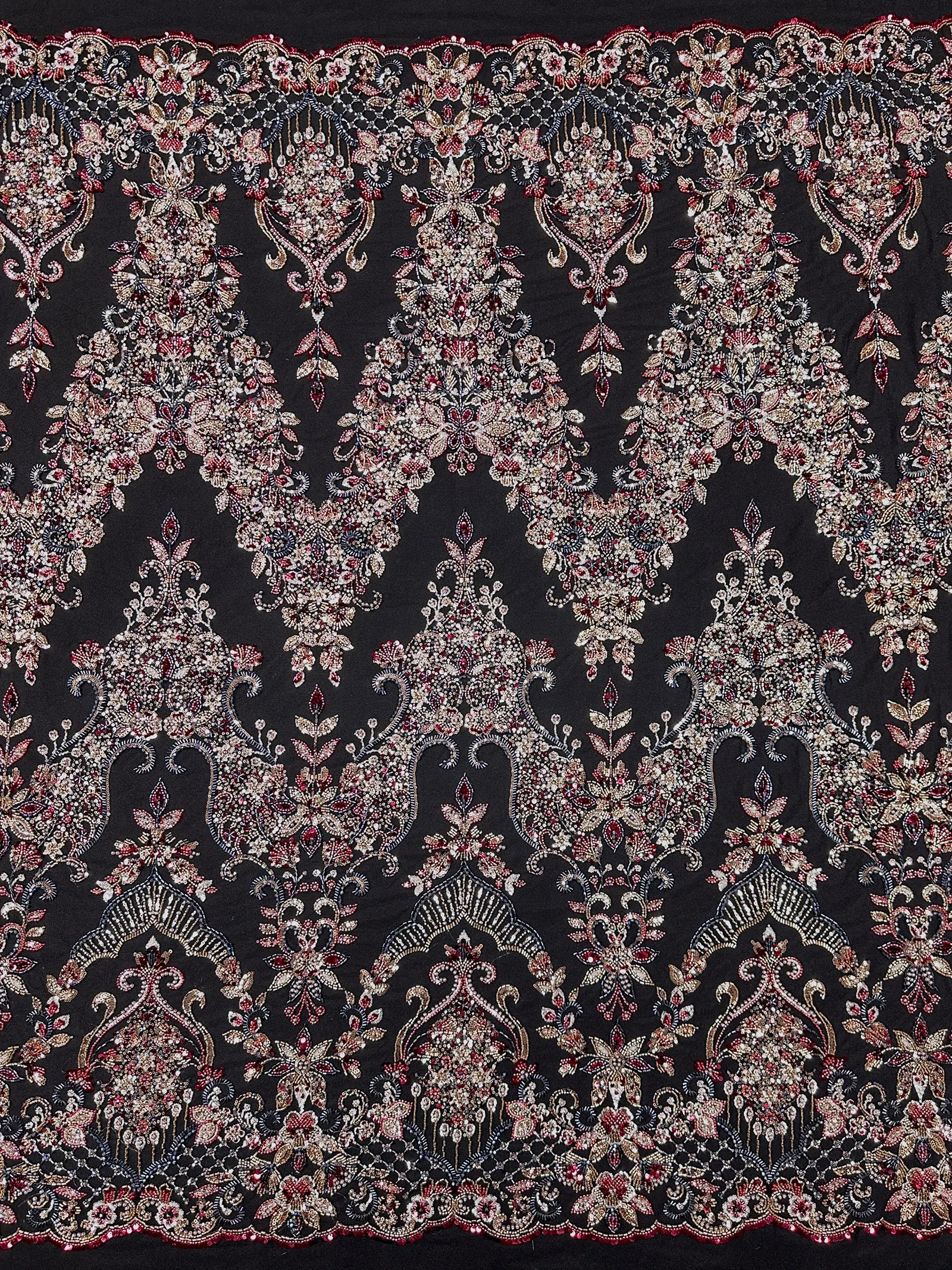 Hochwertiger französischer handgefertigter bestickter Spitzenstoff mit Perlen, afrikanischer nigerianischer Pailletten-Spitzenstoff zum Nähen von Hochzeits-Brautkleidern – Detail 6