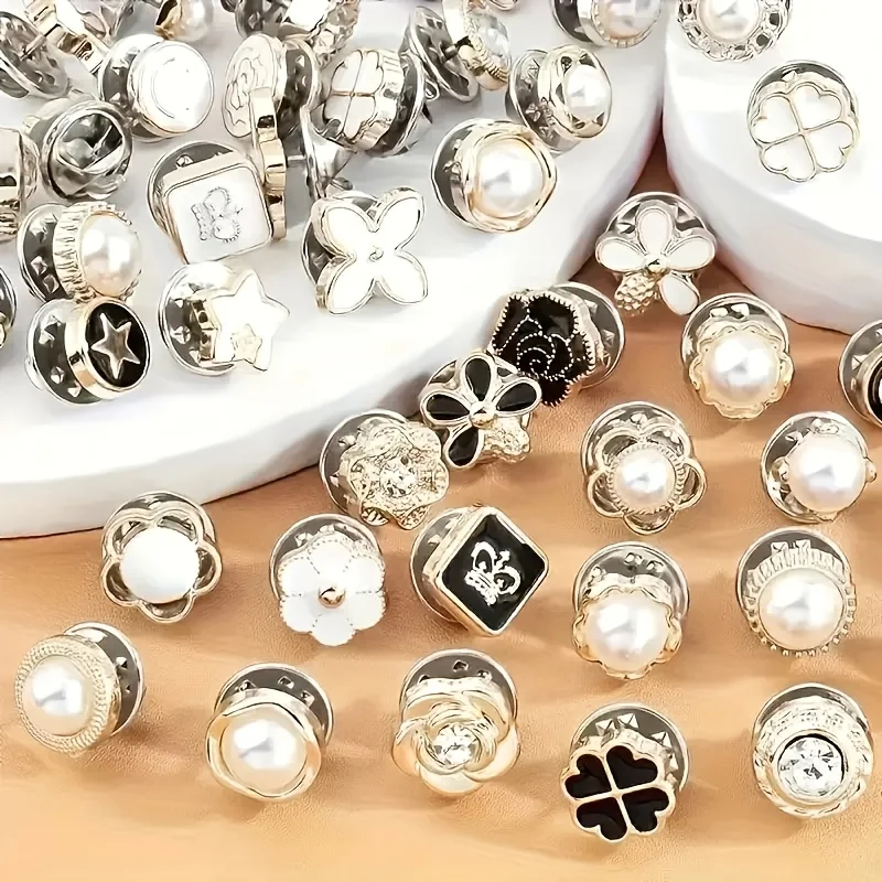50 Elegant Invisible Safety Pins – Flower, Star & Love Charms. Durable Multi-Purpose Fasteners for Shirts, Dresses & Jackets.