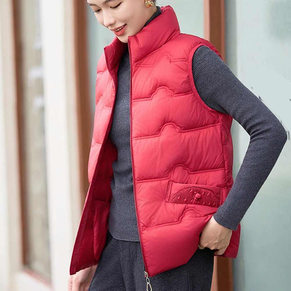 سترة نسائية قطنية مقاس كبير سترة رفيعة بدون أكمام فضفاضة مع أكتاف مبطنة دافئة للحفلات غير الرسمية وملابس الطقس البارد #1