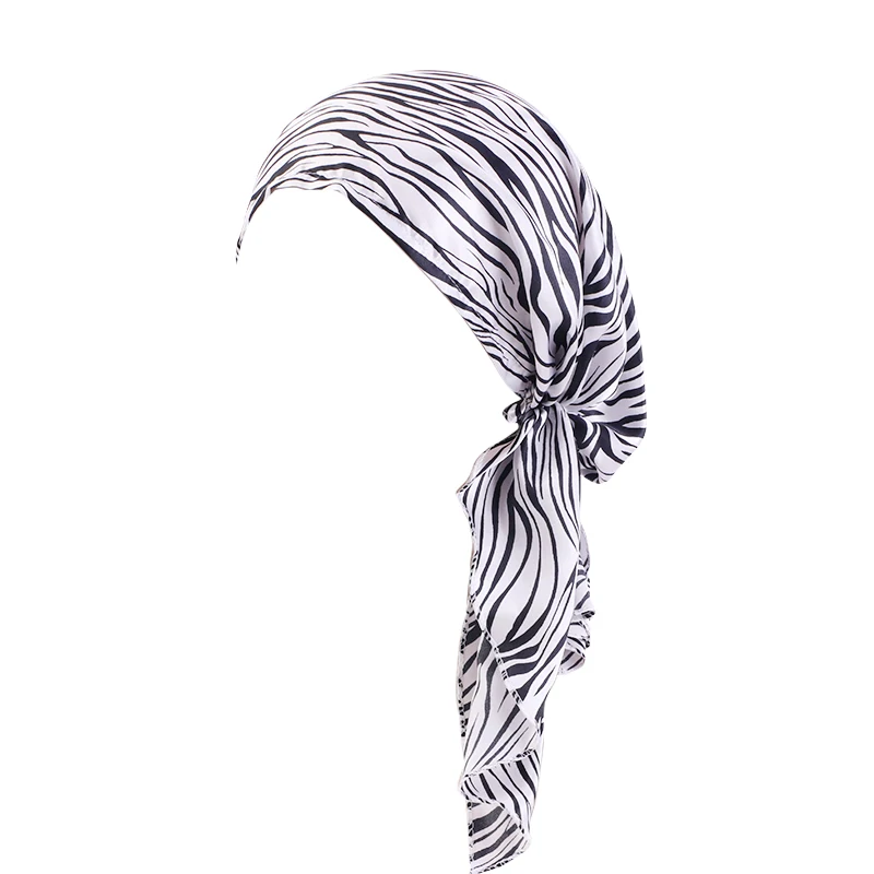 Women Printed Pre-tie Turban Headscarf Elastic Muslim Female Stretch Bandanas Islamic Hijab Cancer Chemo Caps Headwear Turbante