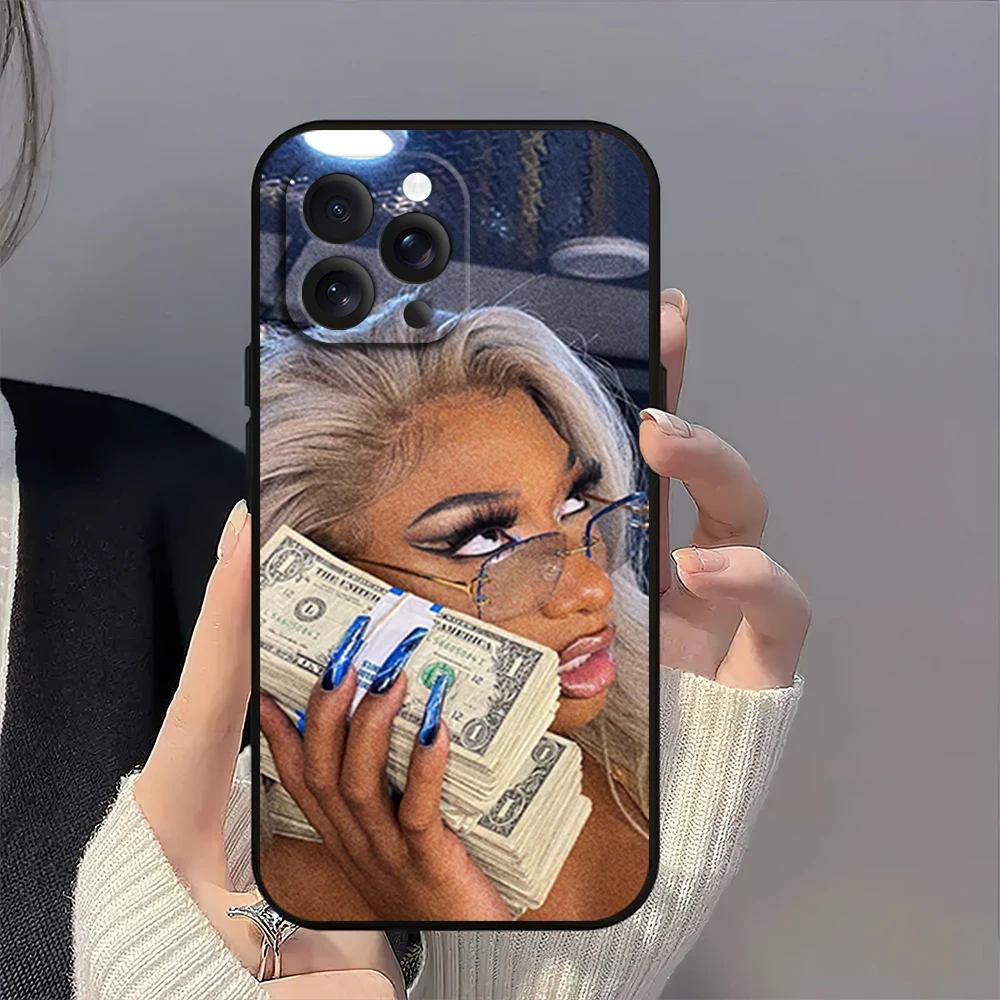 المغني Megan Thee Stallion MEGAN ACT II جراب هاتف آيفون 12 11 14 15 13 16 ماكس زائد برو غطاء سيليكون ناعم أسود