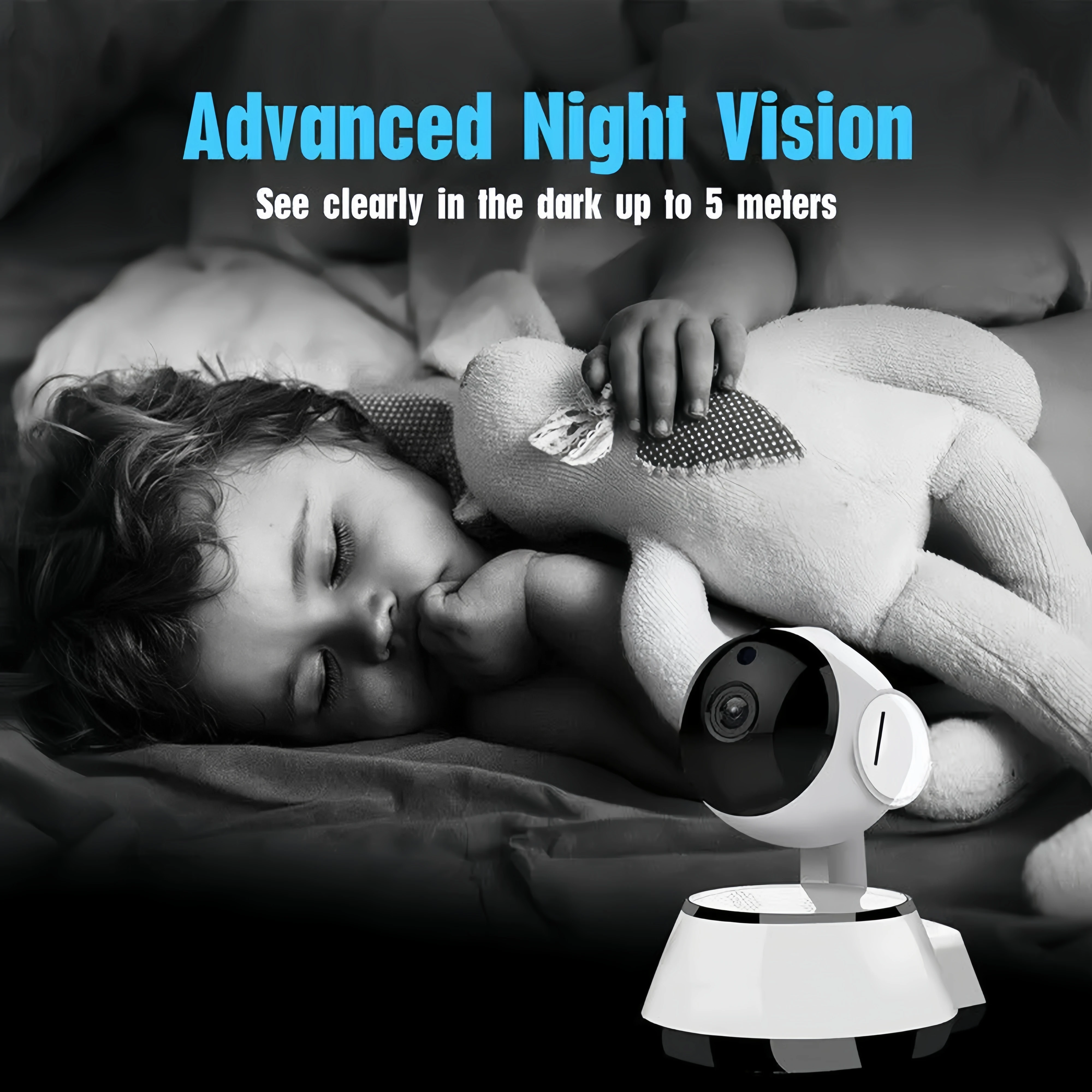 5MP Wifi Surveillance Robot Camera PTZ Security Baby Monitor Two Way Audio Color Night Vision Home IP Cameras AI Smart Tracking image 4