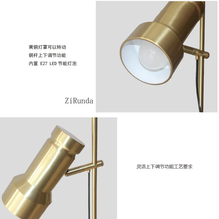 Lampadaire bicolore à angle réglable, style créatif, salon, bureau, chambre à coucher, double commande