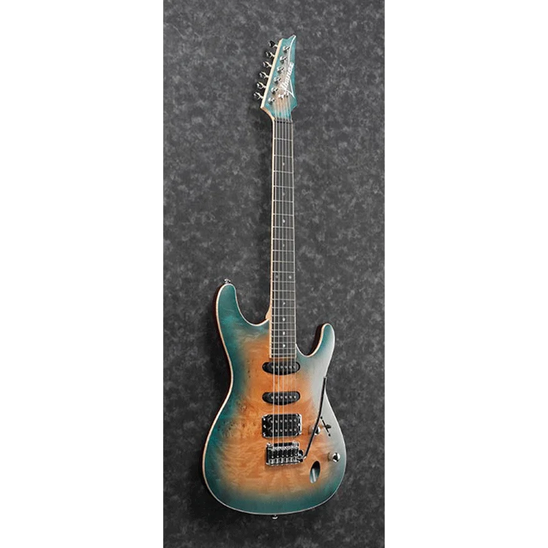 Ibanez-6弦のエレキギター、saw460mbw、右側のサンセットブルーグラデーション