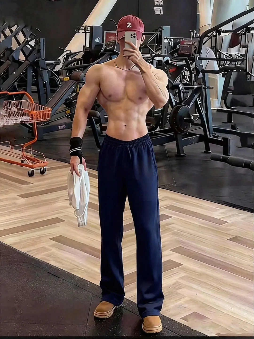 

Men's Fce Lined Straight Leg Sweatpants Fitn Training Sports Pants Autumn Winter Casual Loose Drapey Comfortable Fit