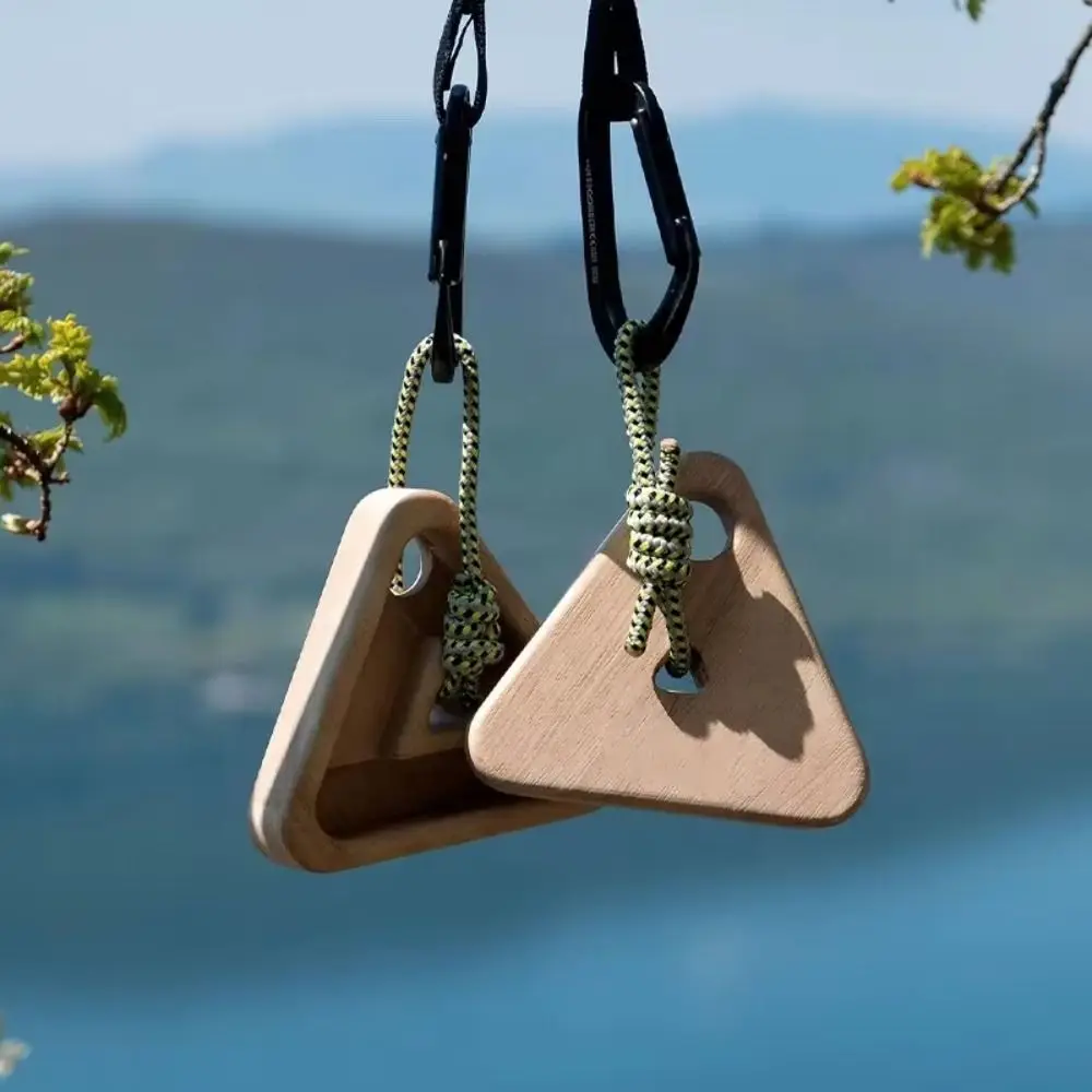 

1 Pair Triangle Wooden Climbing Board 4-in-1 Simulated Rock Climbing Finger Strengthen Board Multifunctional Pull-Ups Handle