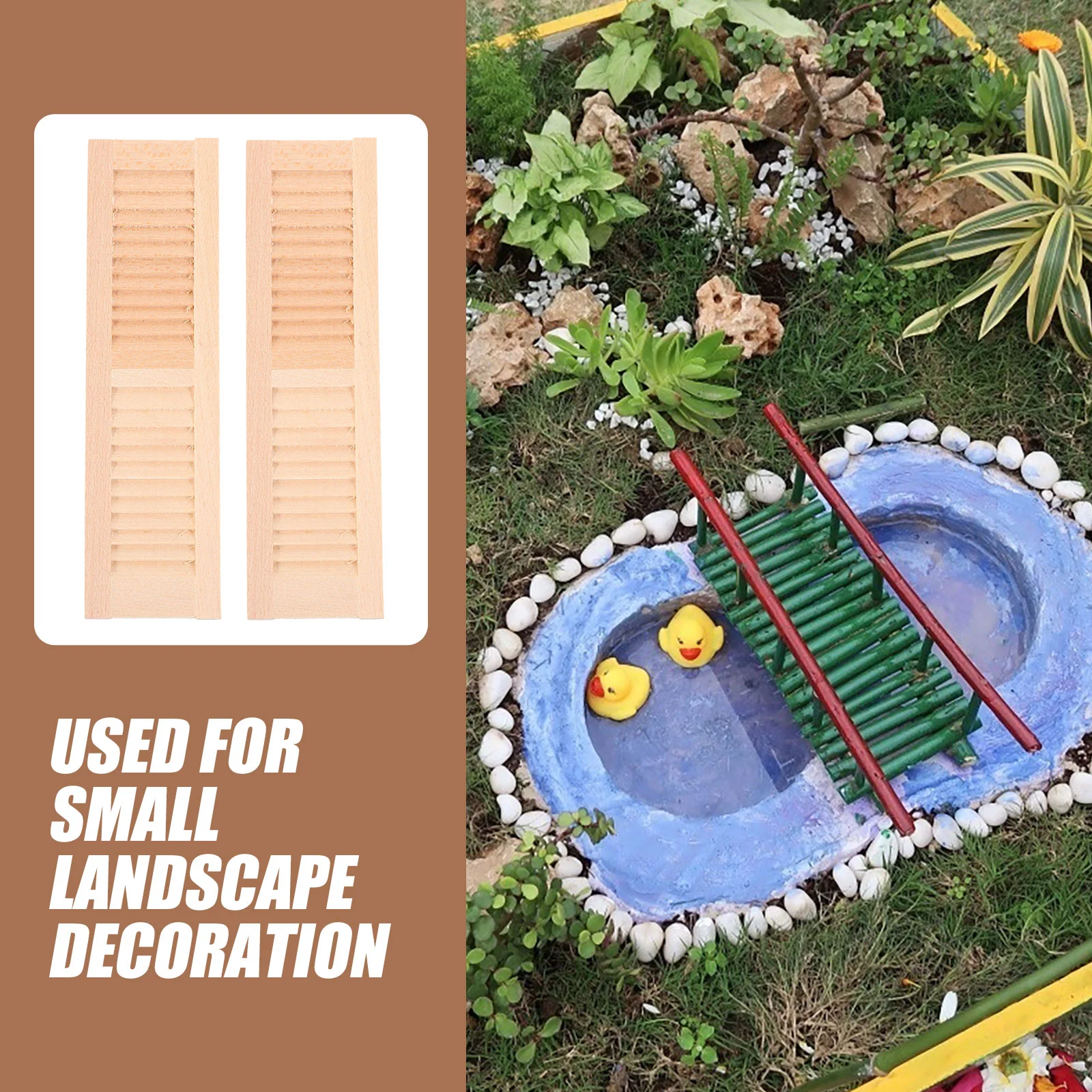 2-teiliges Jalousien-Zubehör, Möbeldekorationen, dekorative Fensterläden, Miniaturhaus aus Holz, einzigartig