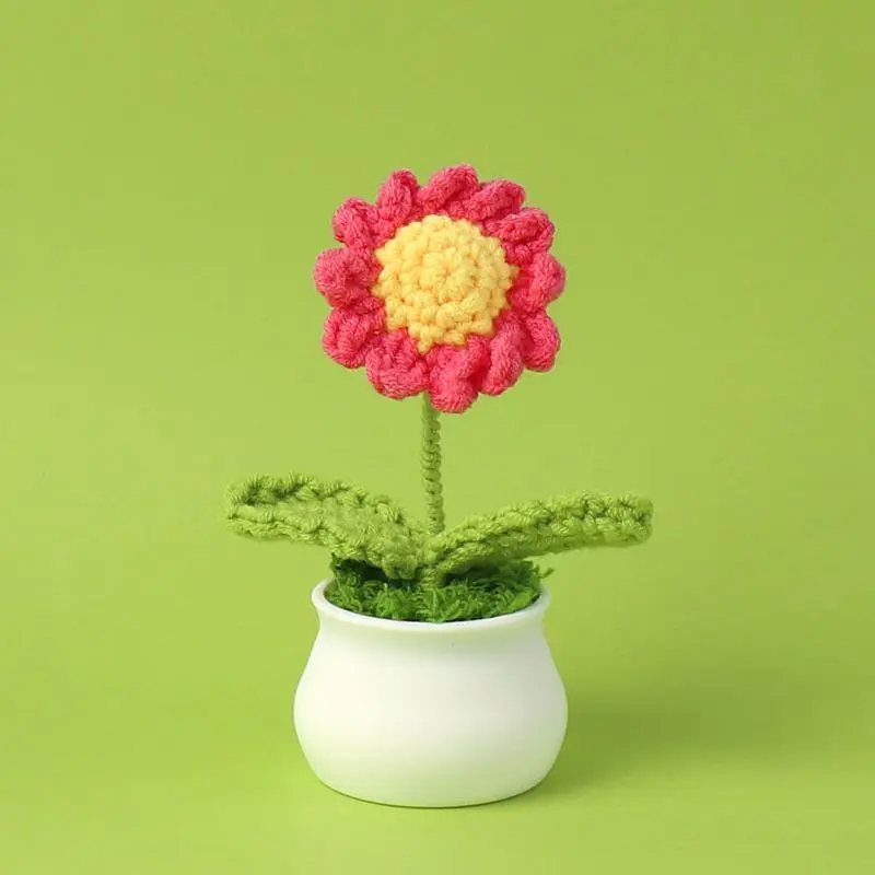 Plante en pot marguerite, jouets mignons, plantes blanches, jaunes, rouges et bleues, jouets de dessin animé en peluche pour garçons et filles, cadeau de noël et d'anniversaire